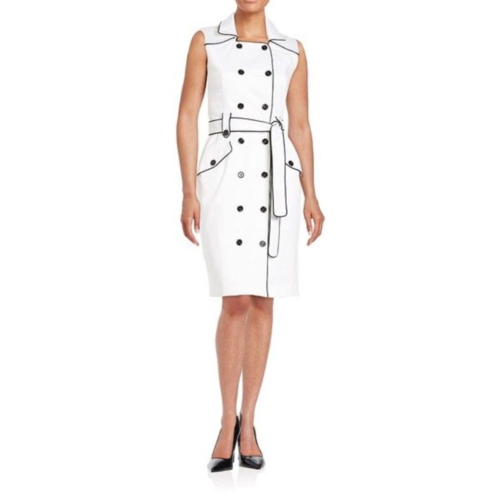 Calvin Klein Double-Breasted Trench Dress size 8 midi